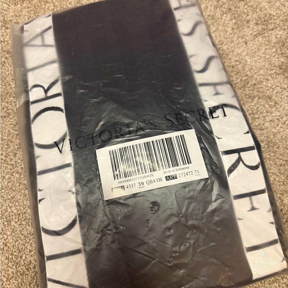 Victoria's Secret Black Tote with White Straps - Picture 2 of 4